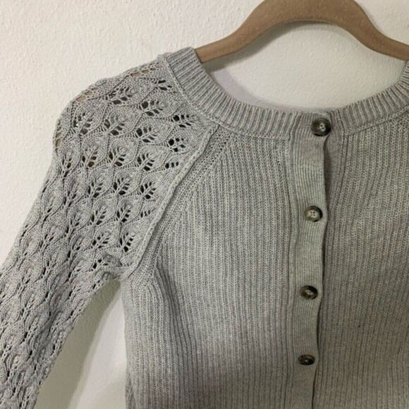 LOFT sweater womens grey cable knit sweater xsmall - Picture 3 of 6